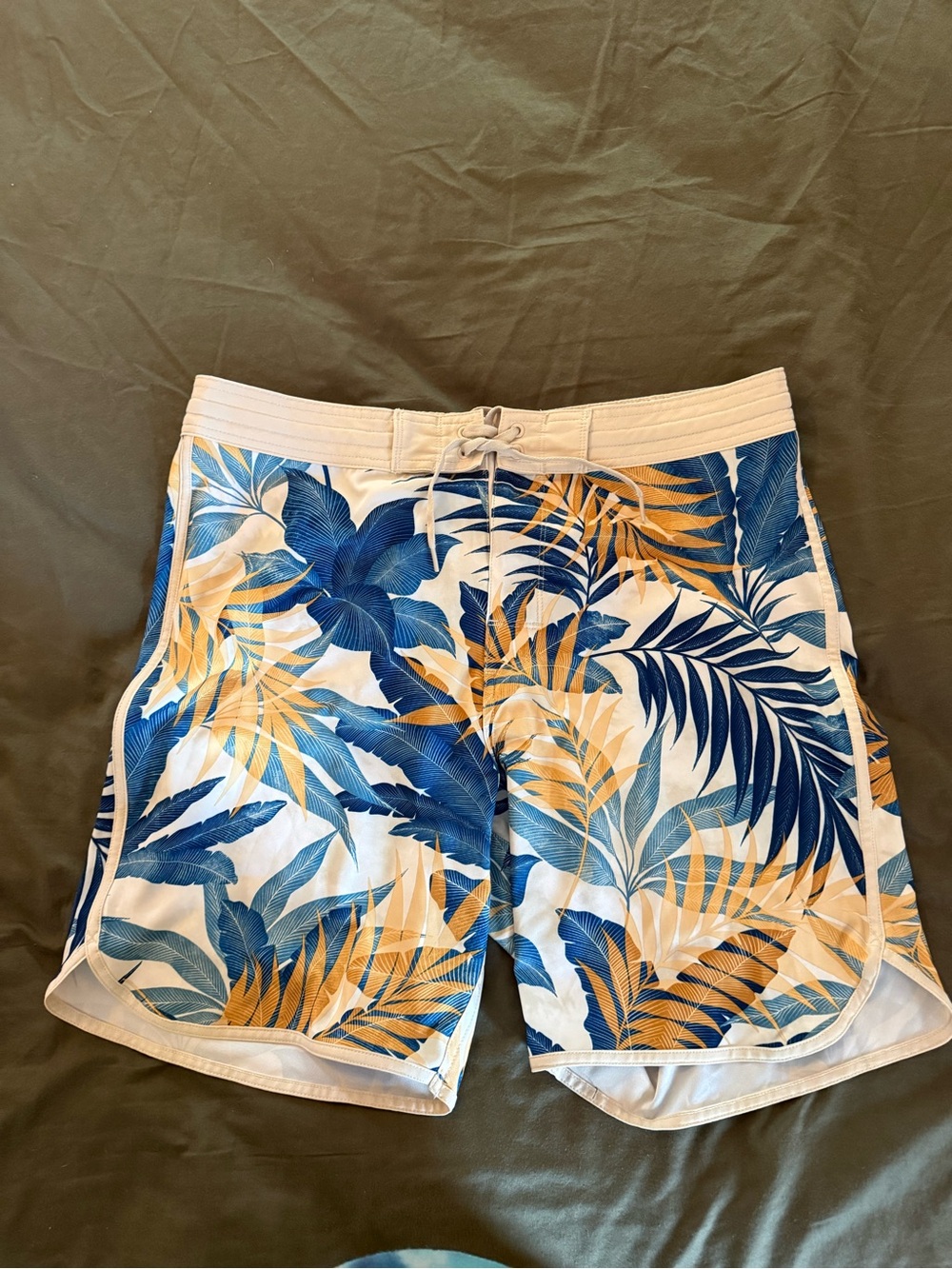 Old Navy Blue & Yellow Tropical Swim Shorts